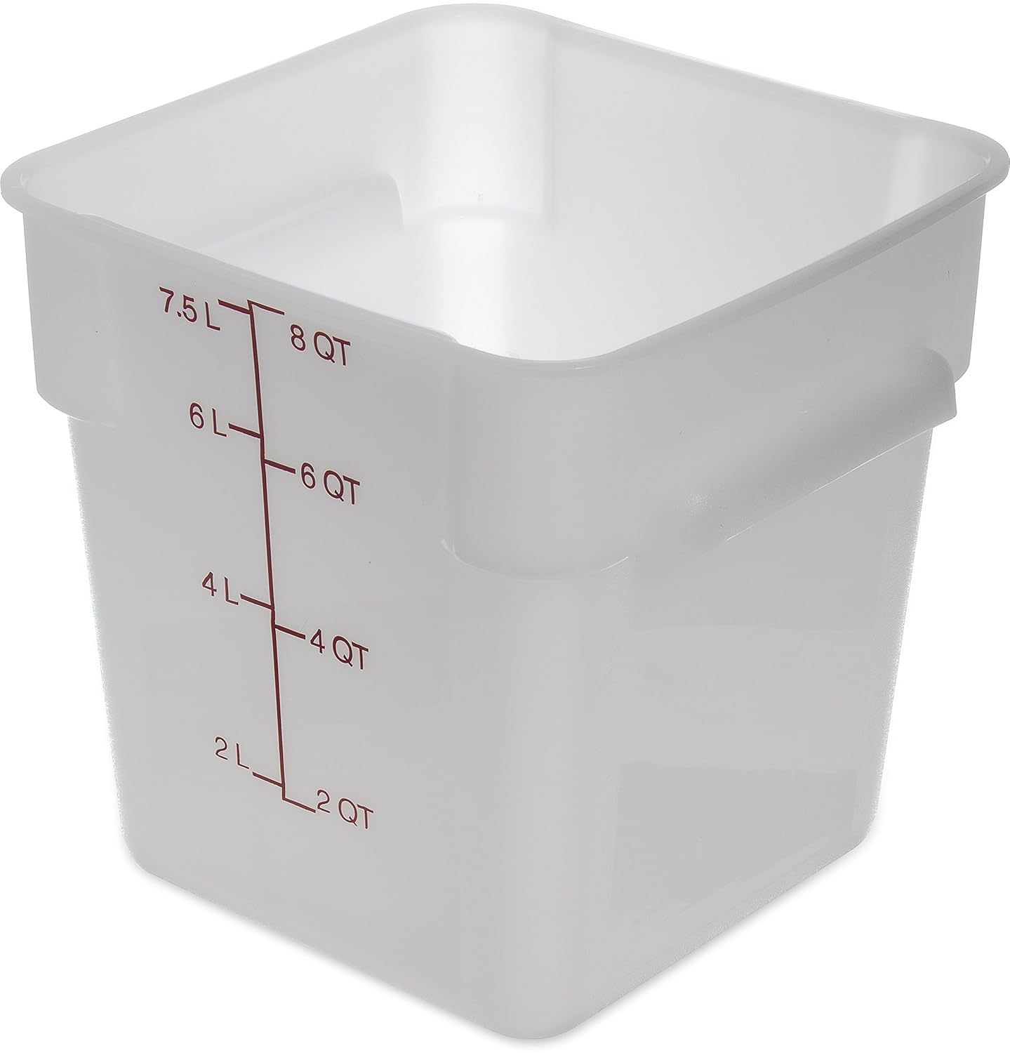 Carlisle 1073302 StorPlus Square Food Storage Box, Container Only, 8 Quart, White (Pack of 6)