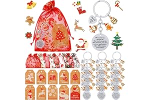 Loetere 36 Pcs Christmas Employee Appreciation Gifts for Coworker Thank You Keychains Gifts with Organza Bags Thank You Cards (Snowman)