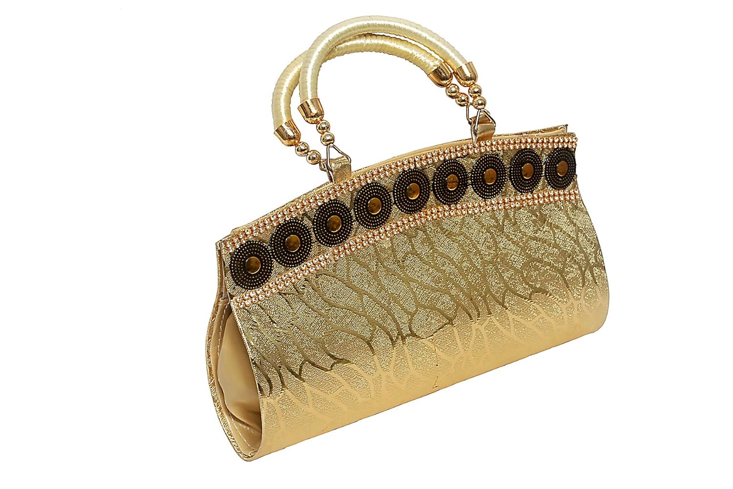 rambha crystal bridal/evening/wedding/party clutches and handbags for women-golden color