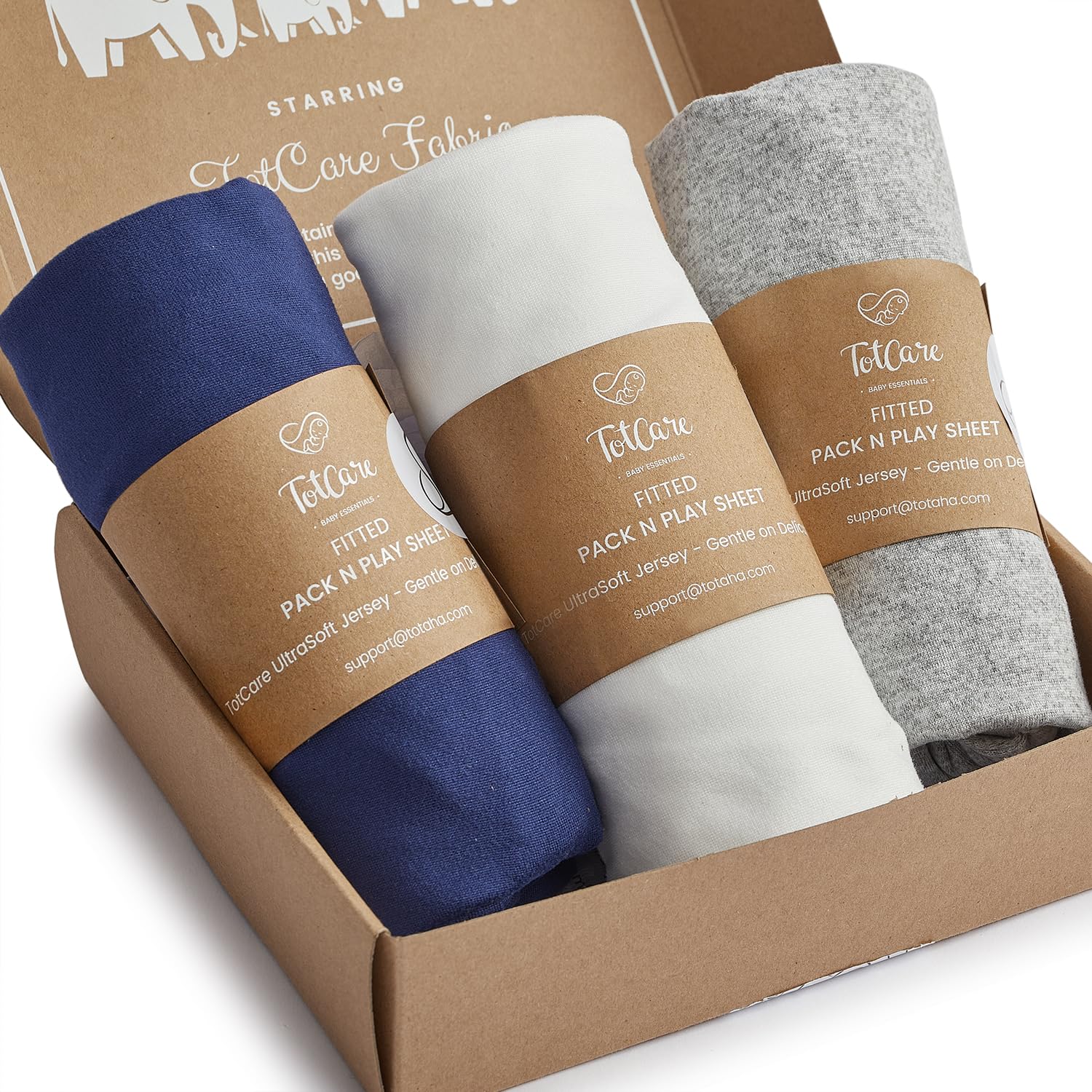 thumbnail image 2 of 2-Pack Pack And Play Fitted Sheets - 100% Jersey Cotton For Graco Playard & 27x39" Mattresses 2 of 13