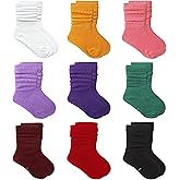 MINI PANDA Toddler Socks - Long Crew Socks for Girls 4-8 Years, 9 Pairs