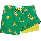 maamgic Boys Swim Trunks with Compression Liner 4-Way Stretch Bathing Suit | 2 in 1 Liner, Skin-Soft, Anti-Chafe, Quick Dry, Above the Knee, Toddler Swim Shorts, Board Shorts, Swimsuit, Swimwear