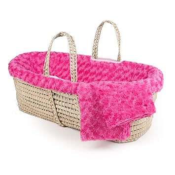 pink moses basket bedding set