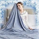 CHOSHOME Cooling Blanket King, Double Sided Cooling Blankets for Hot Sleepers,Arc-Chill Q-Max>0.5 Cold Blanket, Lightweight Breathable Summer Blankets for Couch, Bed, Sofa, Camping, 90" x 108", Blue