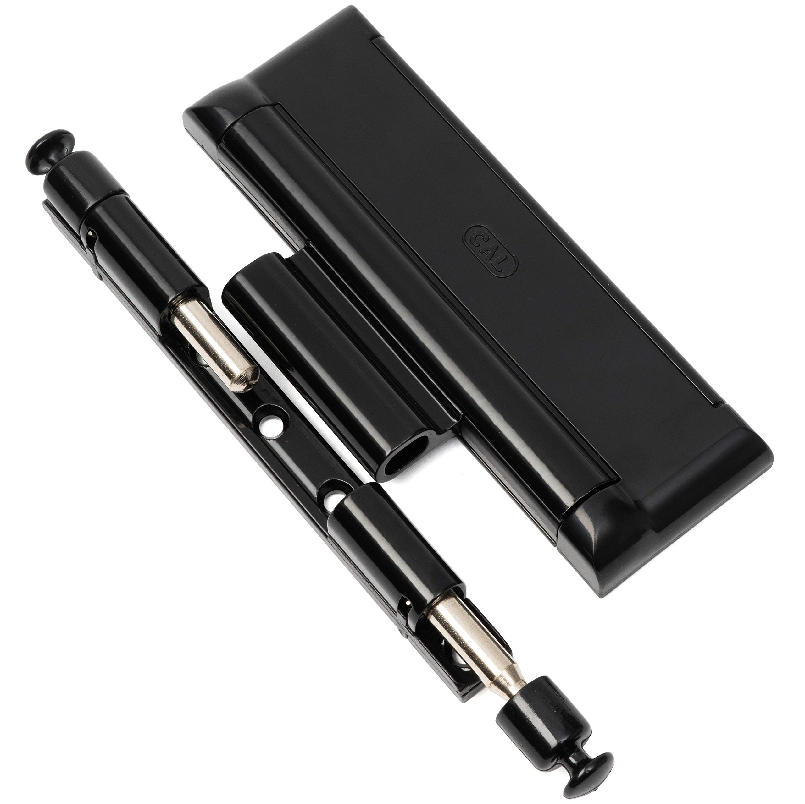 Cal Doublex XL Black for Door and Window Security, Burglary Protection - Window Lock - 2x Steel Latch for Anthracite Grey