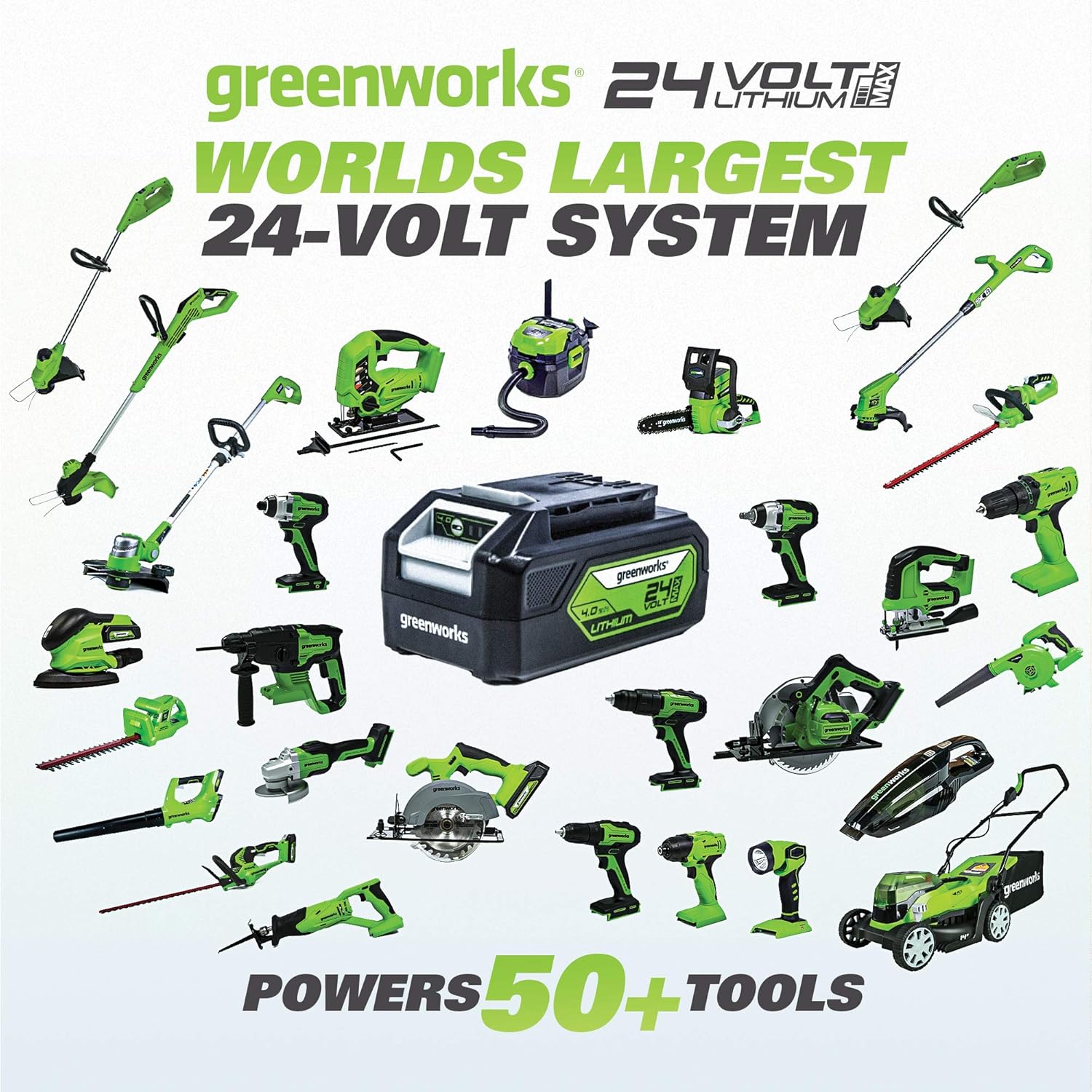 Greenworks 12-Inch 24V Cordless String Trimmer/Edger, 2.0 AH Battery Included 21342 : Garden & Outdoor
