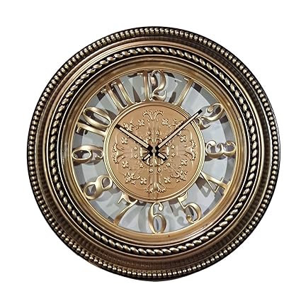 ROYSTAR Analog Wall Clock Golden Color (38 cm X 38 cm) DIAL - 25 cm