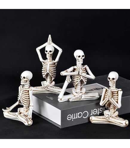 Amazon.com: Kakeii Skull Statues Set Resin Skeleton Shelf Sitters