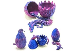 Nubudoz Easter Egg, Dragon Egg, Dragon Eggs with Dragon Inside, 12In Dragon Toy, 3D Printed Dragon Egg Fidget Toys, Dragon Easter Eggs Easter Basket Stuffers (Laser Purple)