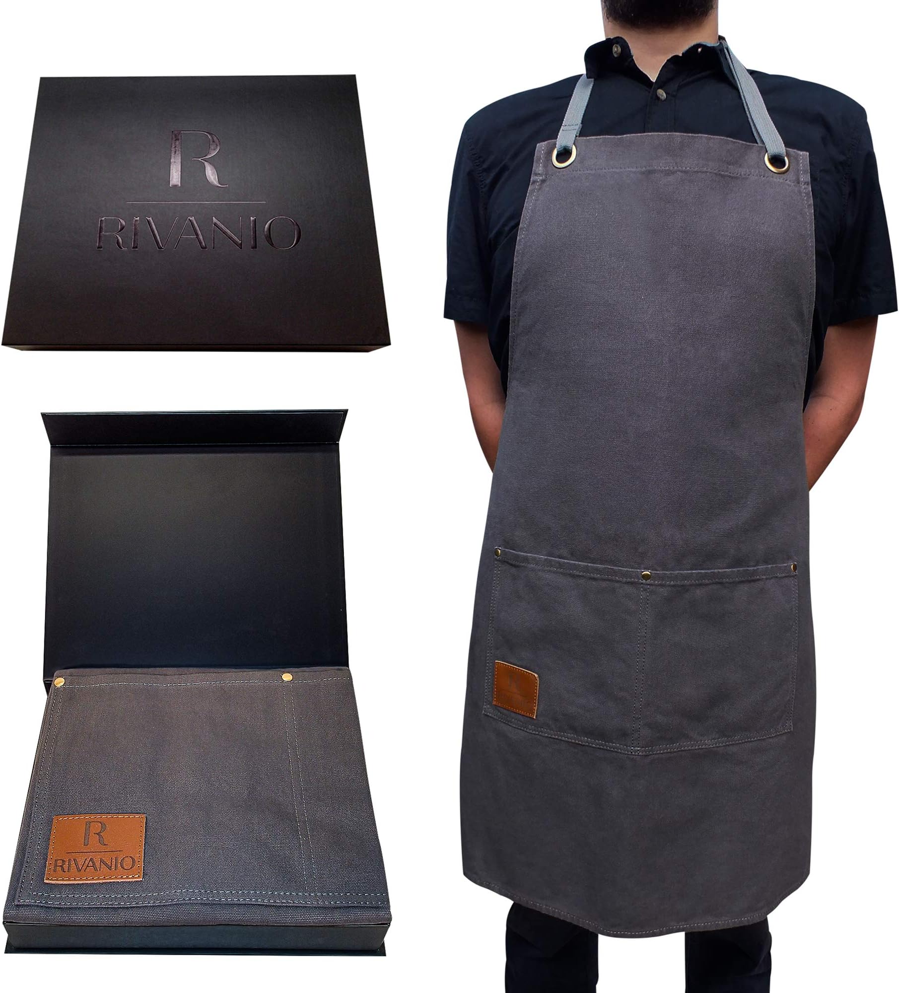Rivanio Aprons for Women with Pockets, Chef Apron for Men and Women, Kitchen Apron, Cooking Apron