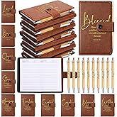 Spakon 20 Pcs Christian Gifts Bulk Leather Prayer Journal Religious Inspirational Notebook with Bible Verse Pens for Women Men Church Holy Week Easter (English Bible Words)