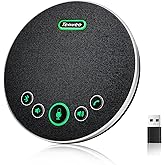 Tenveo Conference Speaker Microphone, Bluetooth/Dongle/USB Connectivity, 4 AI Noise Mics and 360° Sound Pickup,Compatible with Zoom, Teams, OBS, Supports 10-12 People for 8 Hours of Talk Time