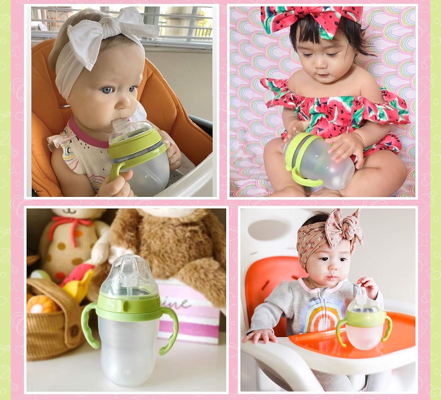 Sippy Cup Soft Spout Transitional Nipple Kit for Comotomo Baby Bottles, 5 oz and 8 oz : Baby