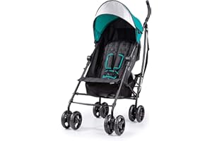 Summer Infant 3Dlite Convenience Stroller, Teal - Lightweight Stroller with Aluminum Frame, Large Seat Area, 4 Position Recline, Extra Large Storage Basket, 1 Count (Pack of 1)