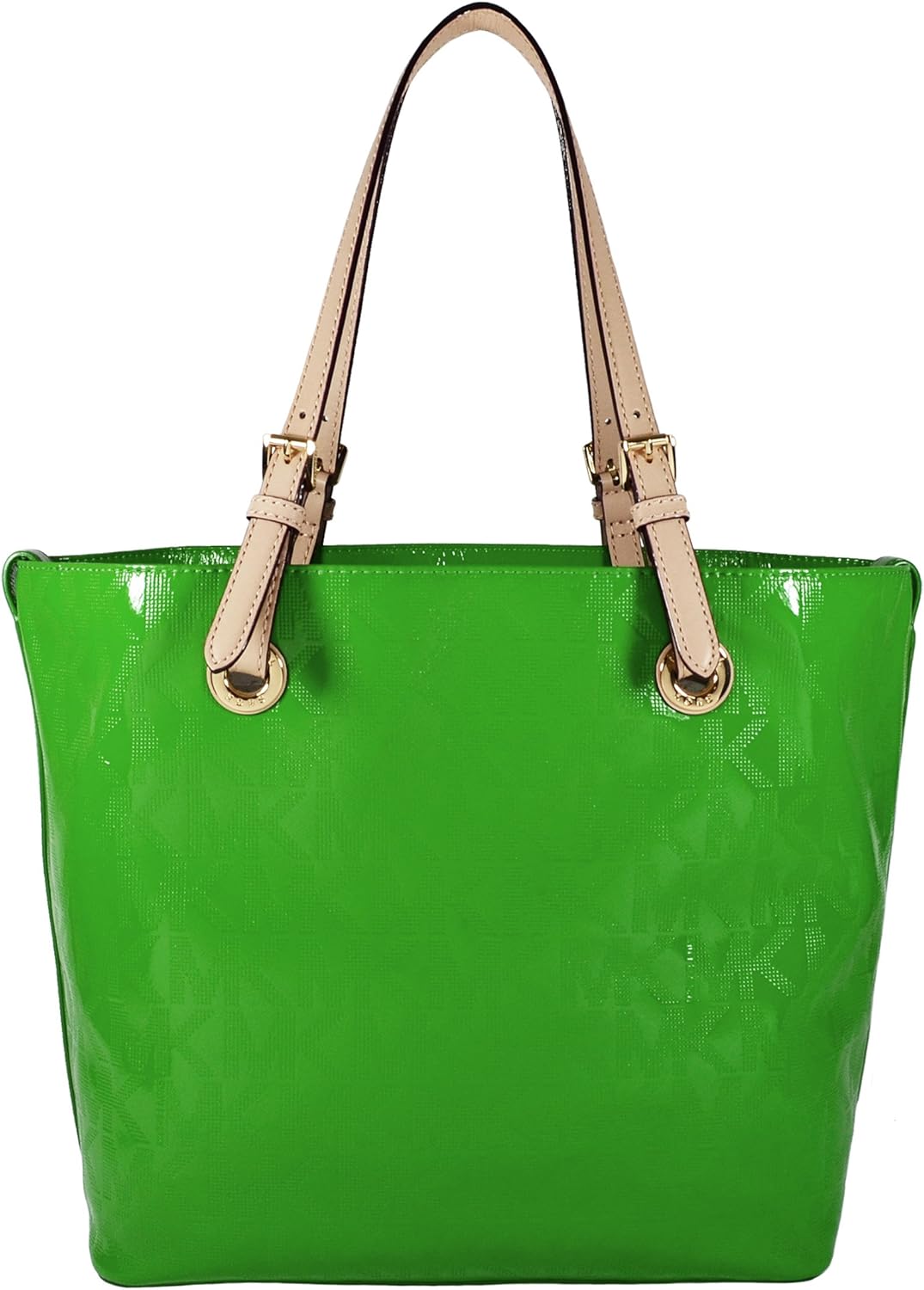 Michael Kors Palm Green Jet Item Grab Bag Genuine Leather Tote Handbag