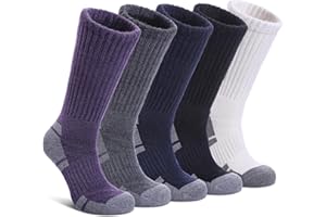 NOCIN COLOR Merino Wool Hiking Socks for Women Men Thermal Winter Warm Boot Socks Athletic Work Cozy Cushion Socks 5 Pairs