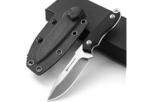 DRACHENADER Small Fixed Blade Knife, D2 Steel Blade with G10 Handle, Full-Tang EDC Knife with Kydex Sheath, Horizontal & Vert