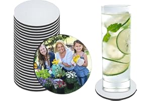 ORJ 18 PCS Sublimation Coasters Blanks Bulk, 4x4 Inch Round Blank Cup Mat Rubber for Sublimation Transfer Heat Press Printing DIY Crafts
