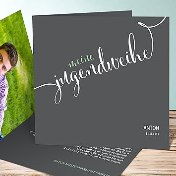 Lustige Einladungen Jugendweihe Fabelhafter Tag Jugendweihe 50 Karten Quadratische Klappkarte 145x145 Inkl Weiße Umschläge Grau