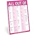 Knock Knock All Out Of Pad Grocery List Note Pad, Magnetic Shopping Notepad with Magnet, 6 x 9-inches (Pink / Original)