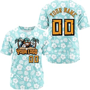 Custom Coconut Tropical Baseball Jersey Kids Youth Men Women, Personalized Beach Jersey Camisas De Beisbol Personalizadas