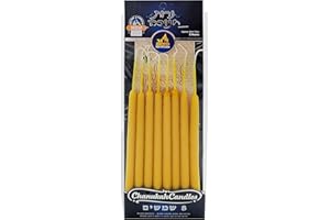 Ner Mitzvah Hanukkah Beeswax Shammash Candle - Chanukah shammasim - 8 Long Beeswax Shammasim Candles