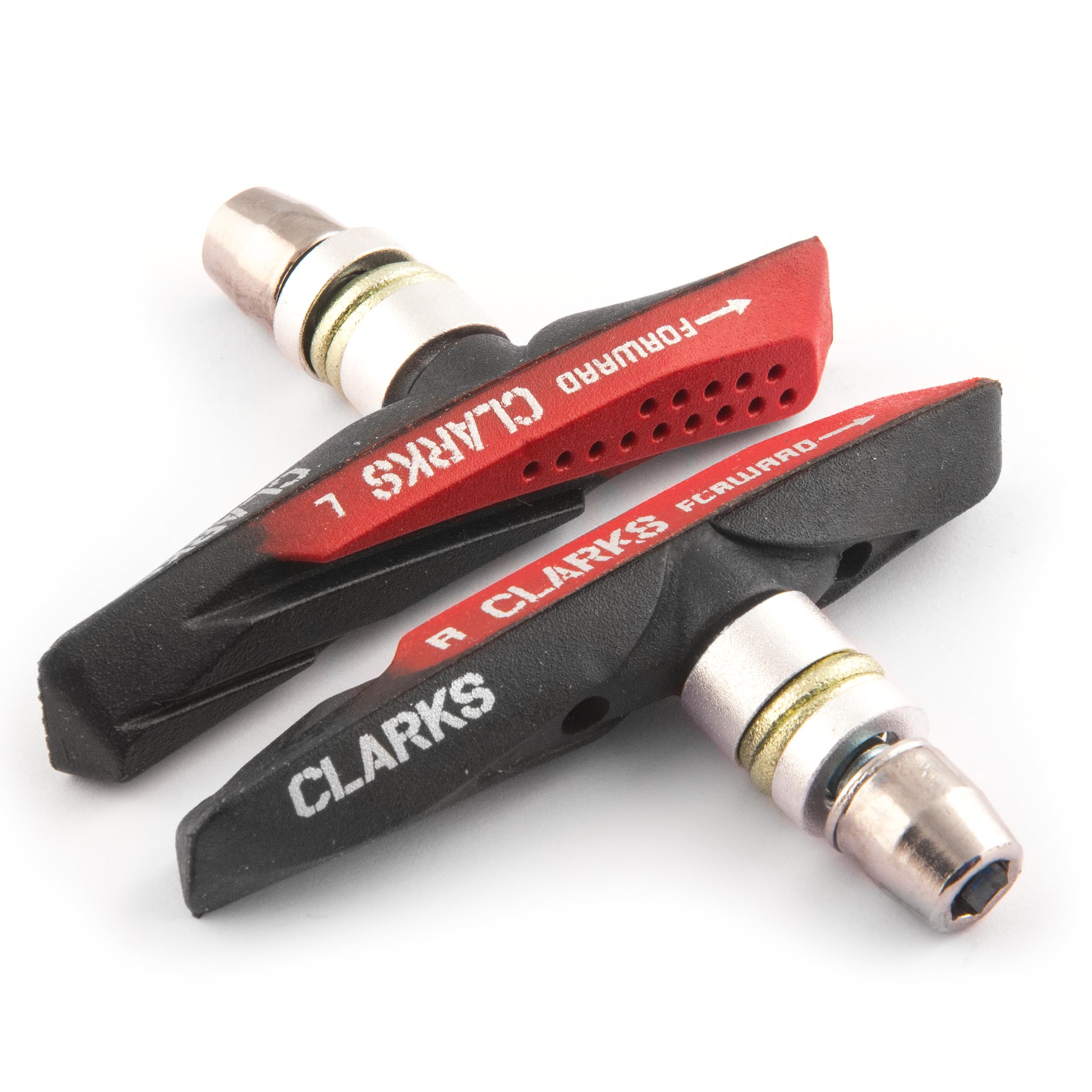 Clarks CPS958 Elite MTB/Hybrid V-Brake Pads Integral Block W/ Dual Compound Aqua-Glide Pads, 72 mm, Black