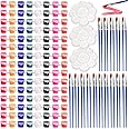 Acrylic Paint Set,Acrylic Paint Strips Set for Kids&Adults,with Lids Craft Mini Paint Strips,15 Set 8 Colors Washable Filled Paint,Creative Paint Pots,for Children Handcraft Painting Art Supplie (15)