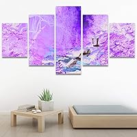 SIGNWIN 5 Panel Canvas Wall Art Modern Art Expressive Farmhouse/Country Landscape Mountain Top Multicolor Photography for Home Decorations Ready to Hang - 60