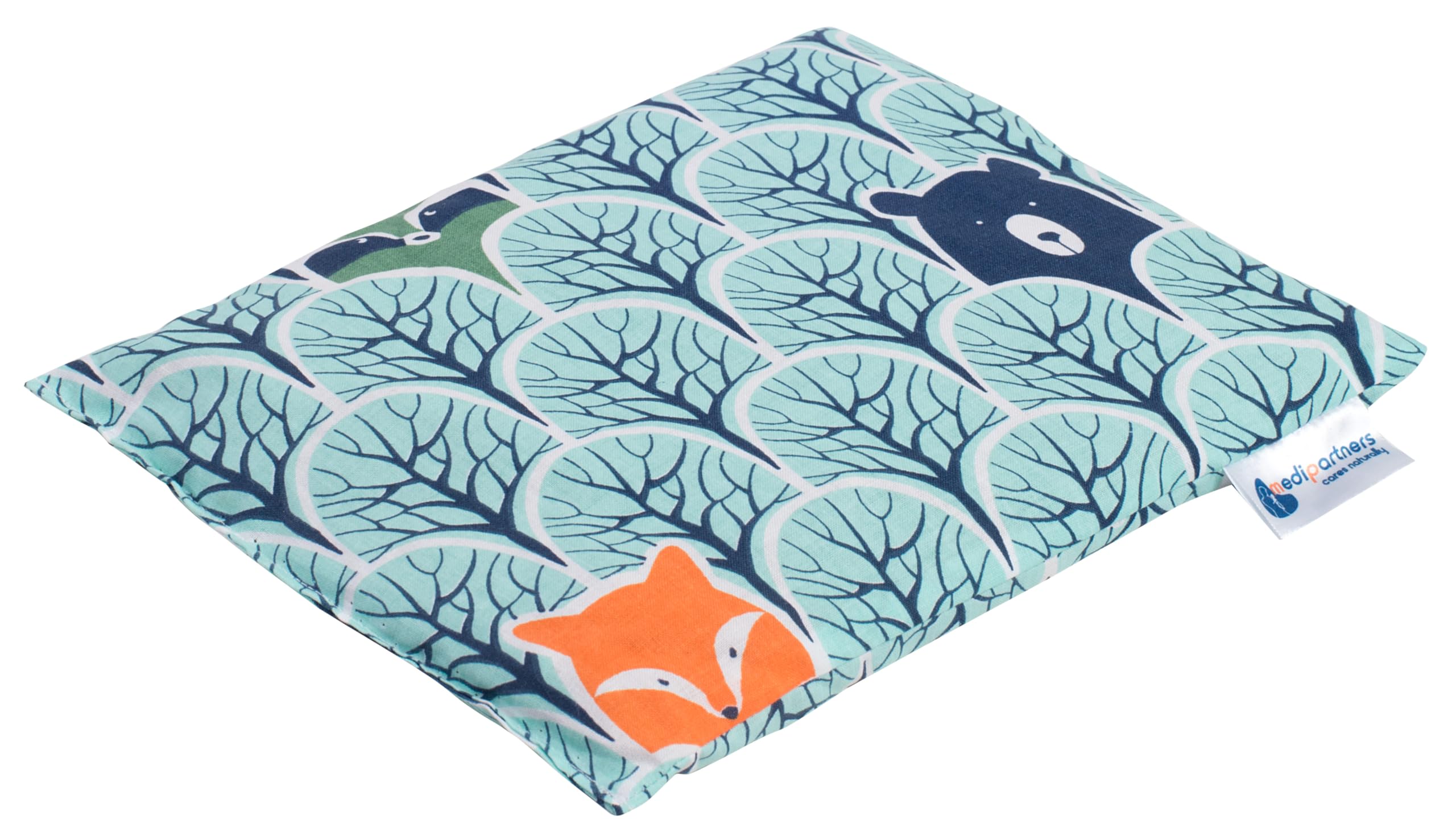 Medi Partners Cherry Stone Cushion Large Heat Pillow 500 g Rectangle 20x25 cm Natural 100% Cotton Heat + Cold Therapy Massage Therapy (Forest)