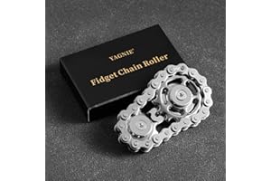 YAGNIE Metal Bike Chain EDC Fidget Toy,One Hand Spinning Sprocket Roller,Noiseless Office Home Classroom Travel Meeting Anxiety Stress Relief Gadgets for Adults Kids Teens with ADHD ADD Autism. (Silvery)
