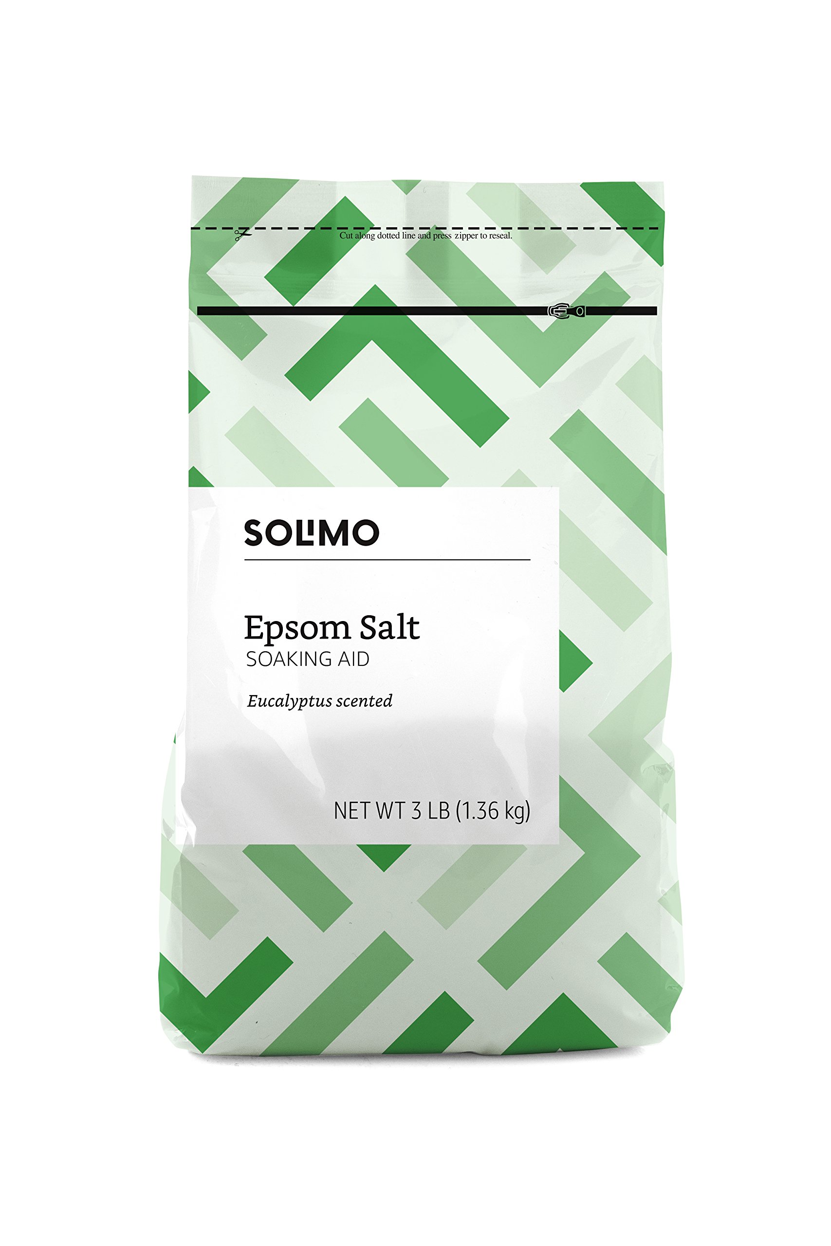 Photo 1 of Amazon Basics Epsom Salt Soaking Aid, Eucalyptus Scented, 3 Pound (Previously Solimo)