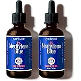 PureGood Methylene Blue 1% Solution (2 Pack) - 2oz USP Pharmaceutical Grade Drops, 99.99% Pure, Third-Party Tested For Purity, Made in USA