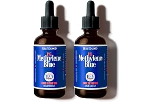 PureGood Methylene Blue 1% Solution (2 Pack) - 2oz USP Pharmaceutical Grade Drops, 99.99% Pure, Third-Party Tested For Purity, Made in USA