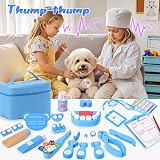 Ophy 40pc Wooden Dentist Play Set for Kids 3+ with Tooth Model Stethoscope Bag view 3