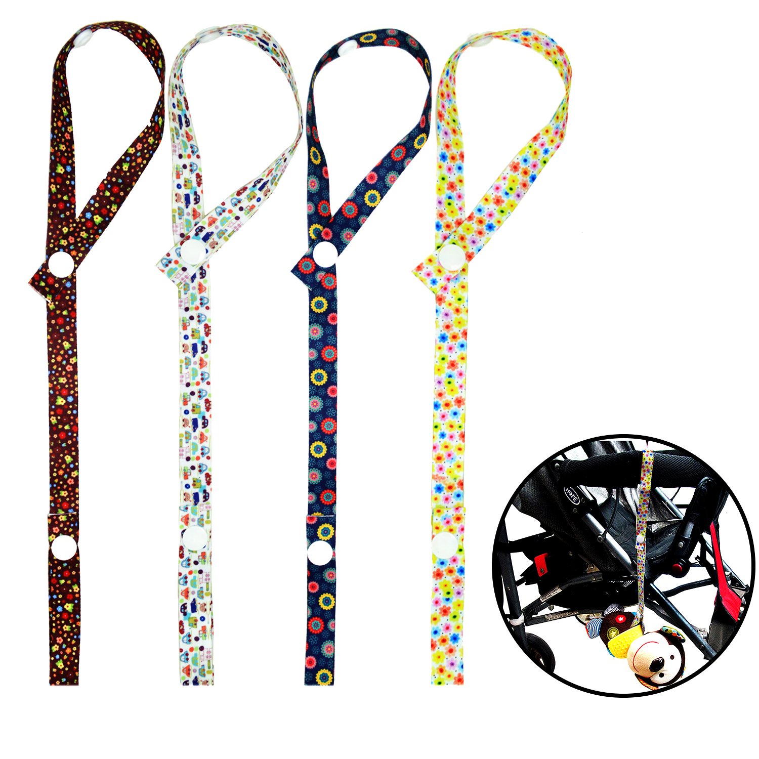 Baby Toy Straps,4Pcs Sippy Pal Adjustable Baby Bottle Cup Pacifier Toy