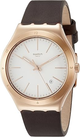 Swatch Reloj Analogico para Hombre de Cuarzo con Correa en Cuero YWG405