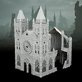 AUSPDICE 28mm Gothic Cathedral Ruins, DND Terrain for TTRPG Wargaming | 1:56 Unpainted 17-Piece 3D-Printed Plastic Church Scenery with Detachable Parts for RPG Tabletop Games - AF1128