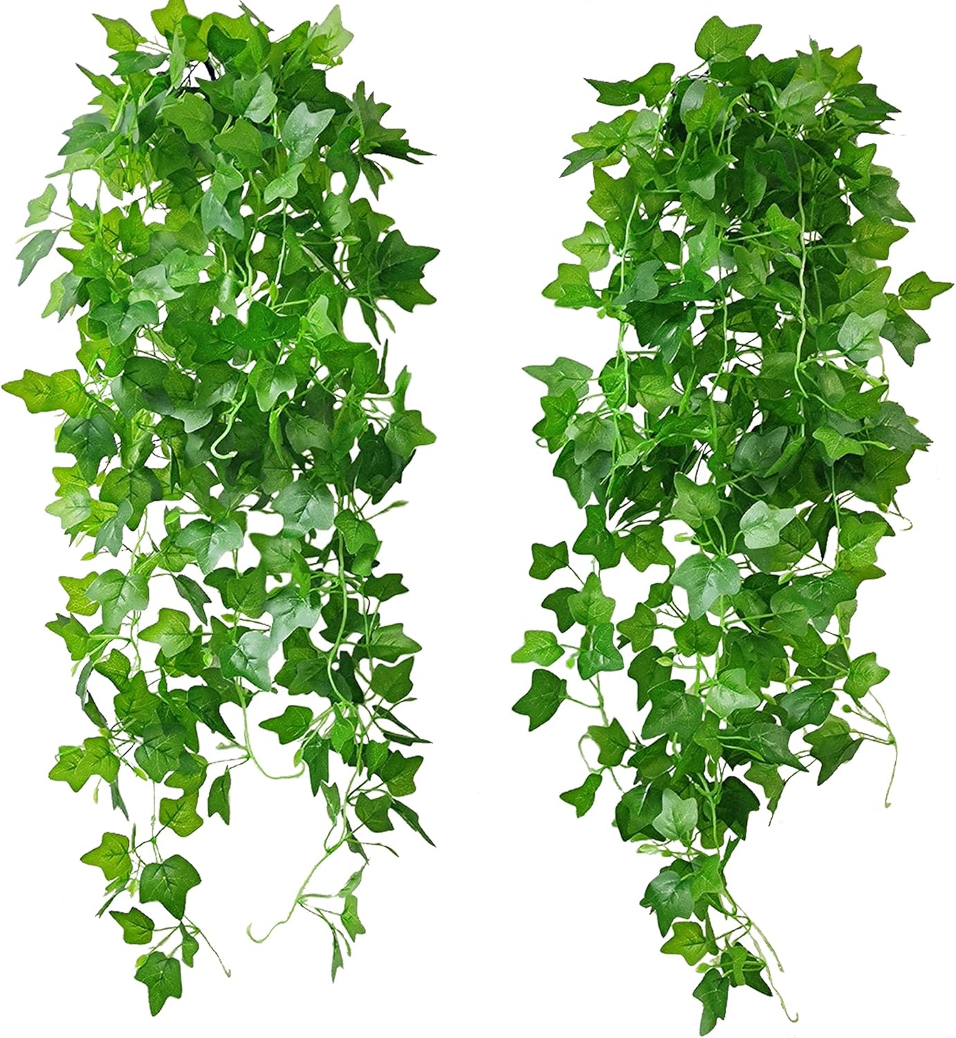 Artificial Hanging Plants for Room Decor Artificial Green Ivy Vines for Wedding Wall Porch Decorations,Pack of 2