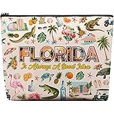 RTTLALUO Florida Makeup Bag, Florida Gifts For Women Friends, Vacation Souvenirs Makeup Pouch, Travel Toiletry Bag With Zipper, Birthday Anniversary Christmas Gifts For Best Friend Bestie Her