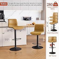 HeuGah Bar Stools Set of 4, Swivel Counter Height