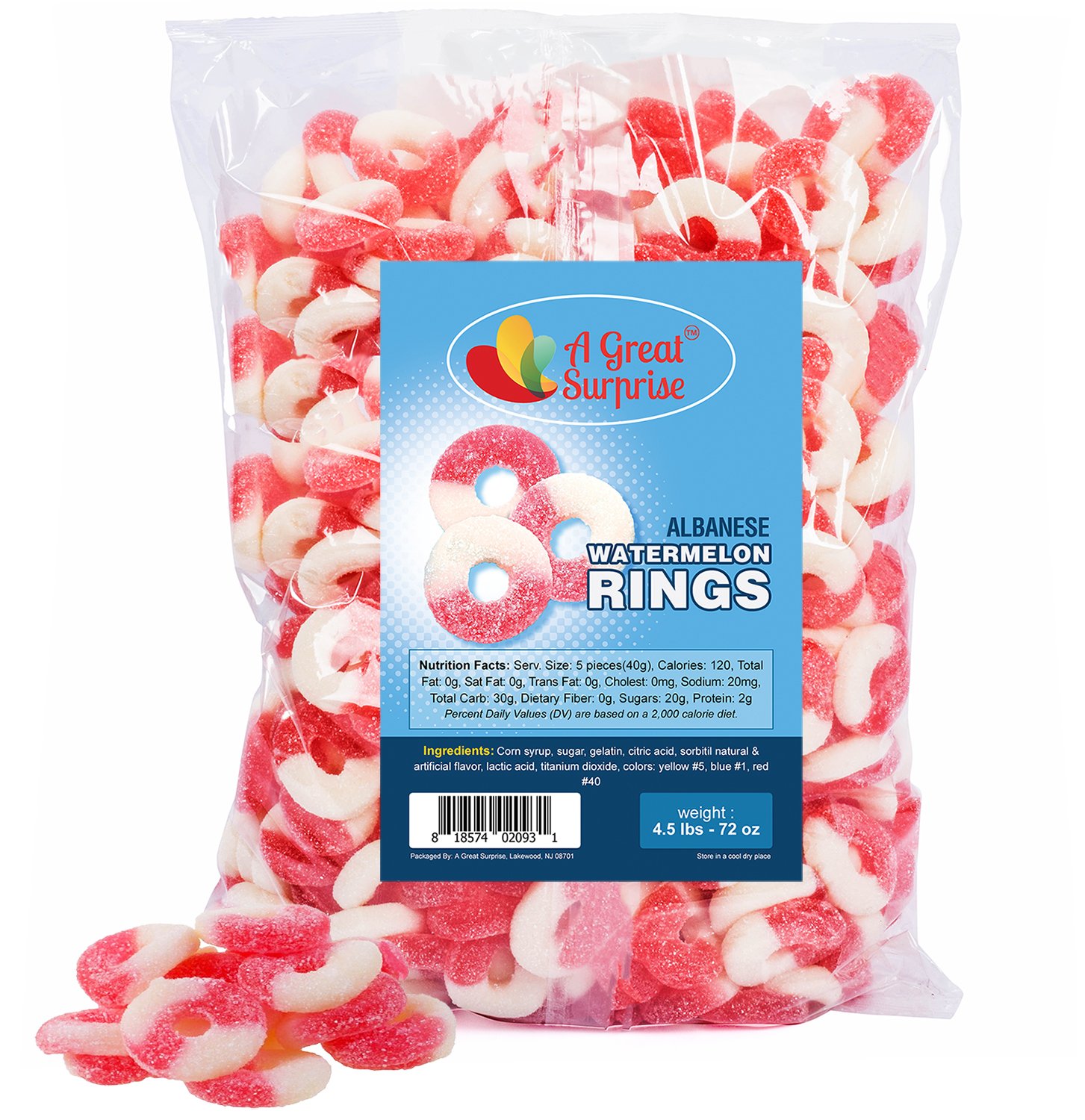 Gummy Candy Gummi Strawberry Banana Rings RedYellow