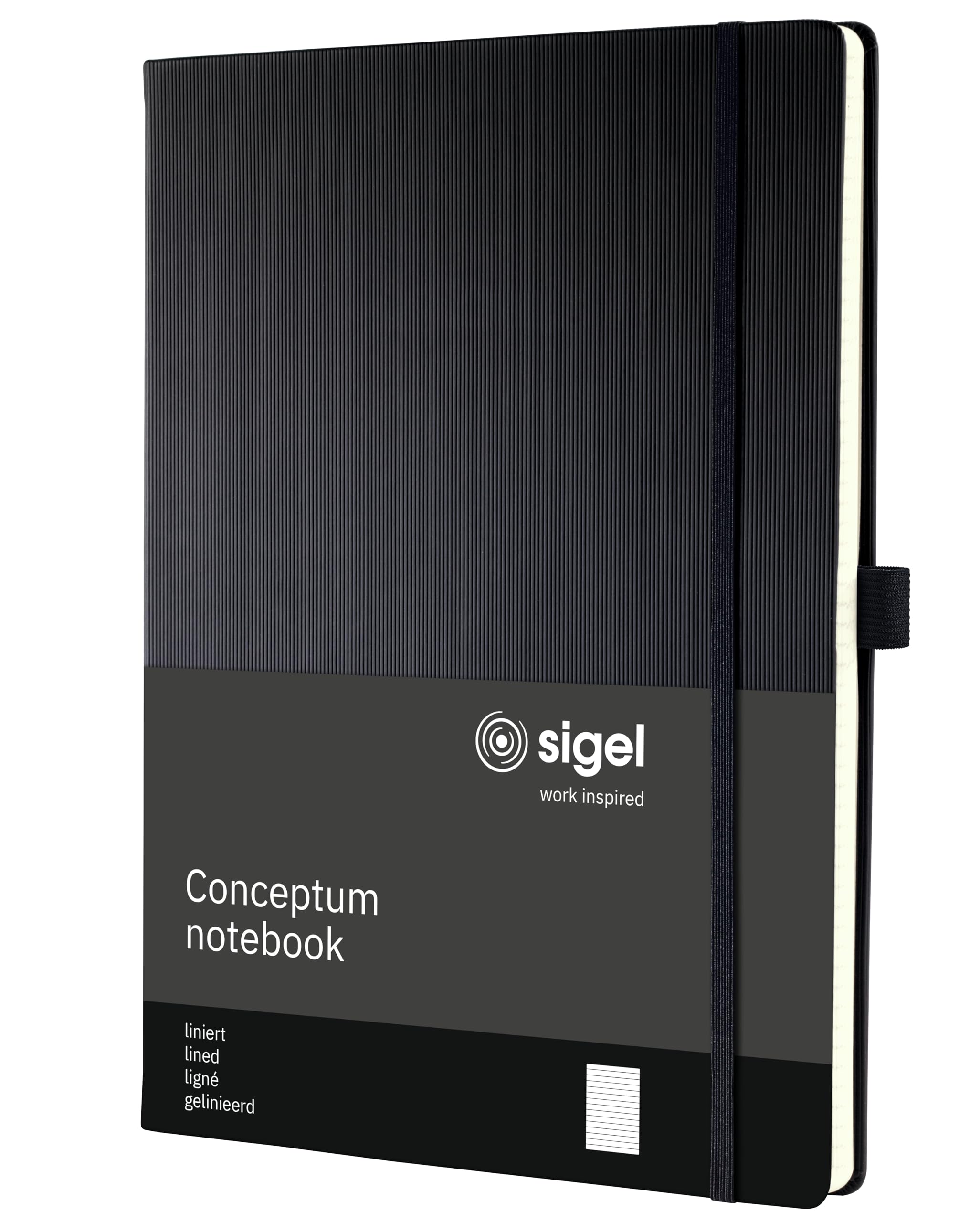 Sigel CONCEPTUM A4 Lined Hardcover Notebook - Black