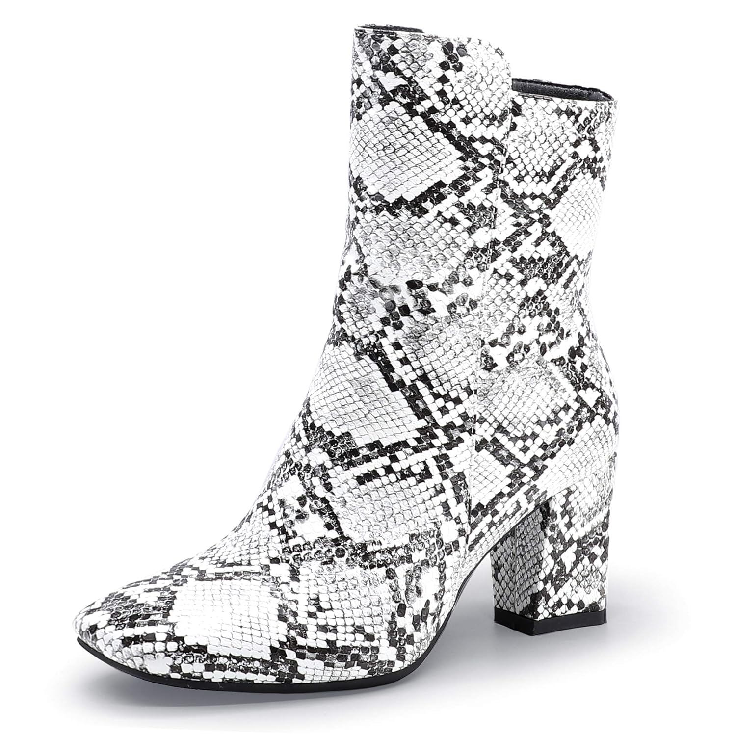 half black half white booties