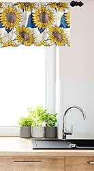 Ambesonne Sunflower Window Valance, Graphic Harvest