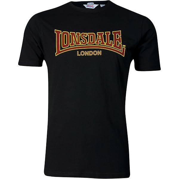 Lonsdale Mens Premium Blue T-Shirt with Lion Logo and Stripes on