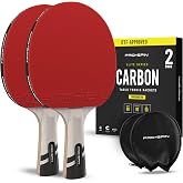 PRO-SPIN Ping Pong Paddles &ndash; ITTF Approved Professional Table Tennis Rackets with Carbon Fiber for Superior Control | 7-Ply Blade, Premium Rubber, 2.0mm Sponge