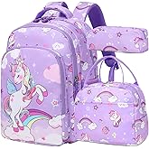Unicorn Backpack for Girls School Backpack for Girls Unicorn Bookbag School Bag Set for Elementary Back to School