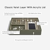 Stackers Olive Green Valet Tray with Acrylic Display Lid - Organiser view 5