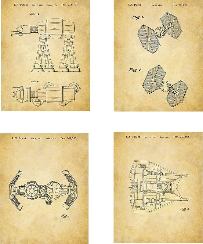 Amazon.com: Star Wars Patent Wall Art Prints - set of Four (8x10